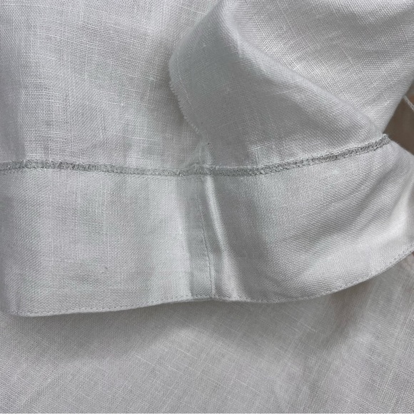 Women’s Small 100% Linen Layered Dress Architectural Minimalist Monochrome USA - Picture 14 of 14